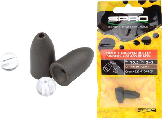 Spro Tungsten Bullet Sinker - 14 gram - matte green van Spro — afbeelding 4