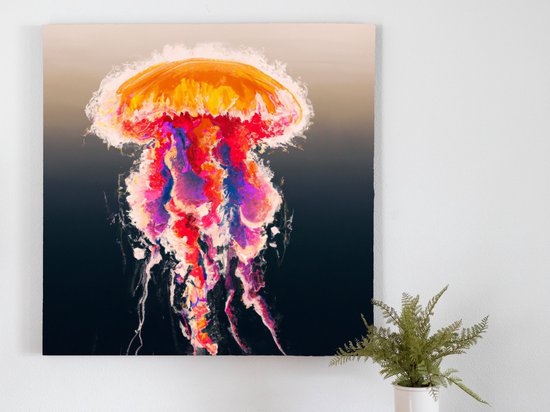 Do the jelly dance kunst - 100x100 centimeter op Canvas | Foto op Canvas - wanddecoratie