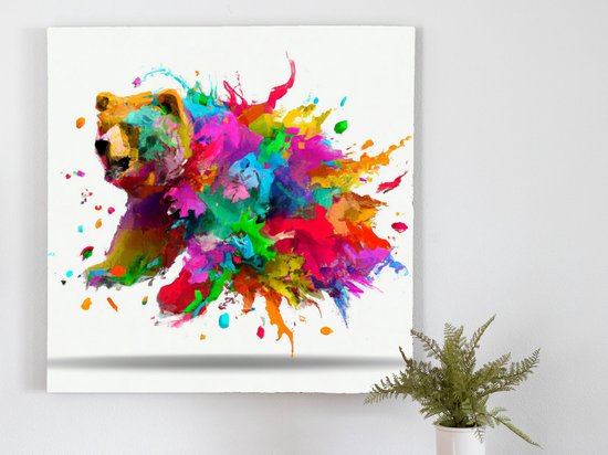 Barry the Bear kunst - 30x30 centimeter op Canvas | Foto op Canvas - wanddecoratie