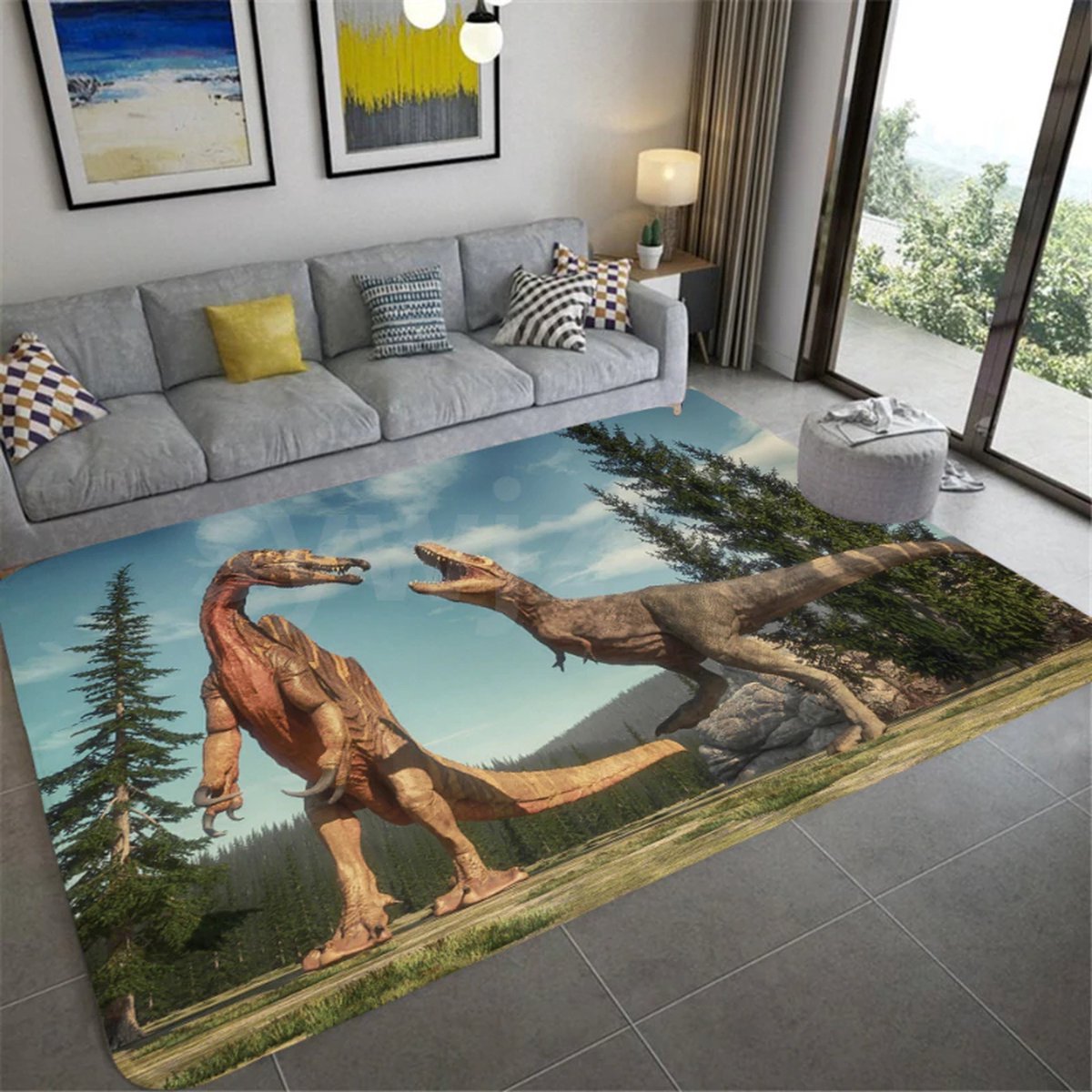 Vloerkleed Dinosaurussen - Dino's Dino - anti-slip - tapijt - -... | bol.com