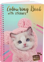 Studio Pets Kleurboek met Stickers - A5 Ragdoll Kitten Mousie Editie