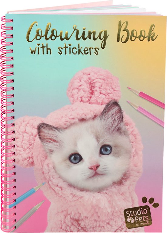 Kleurboek & stickerboek – kleurplaat – Ragdoll Kitten Mousie Editie