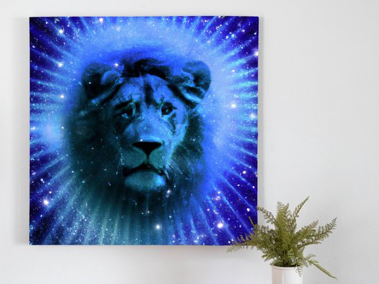 Lion stars kunst - 60x60 centimeter op Canvas | Foto op Canvas - wanddecoratie