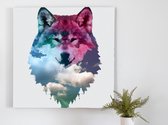 Wolkwolf kunst - 60x60 centimeter op Canvas | Foto op Canvas - wanddecoratie
