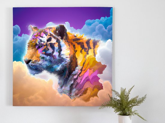 Tiger clouds | Tiger clouds | Kunst - 40x40 centimeter op Canvas | Foto op Canvas