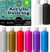 Set de coulée Acryl Allerion - Ensemble de bricolage - 8 couleurs différentes - Coulage de Peinture Acryl