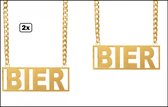 2x collier de Bières or - soirée à thème - fête de la bière après ski carnaval Oktoberfest collier festival coquin jaune