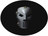 Dibond Ovaal - Wit Masker op Zwarte Achtergond - 80x60 cm Foto op Ovaal (Met Ophangsysteem)