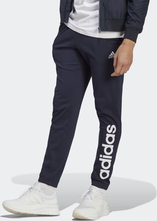 adidas Sportswear Essentials Single Jersey Tapered Elasticized Cuff Logo Broek - Heren - Blauw- M