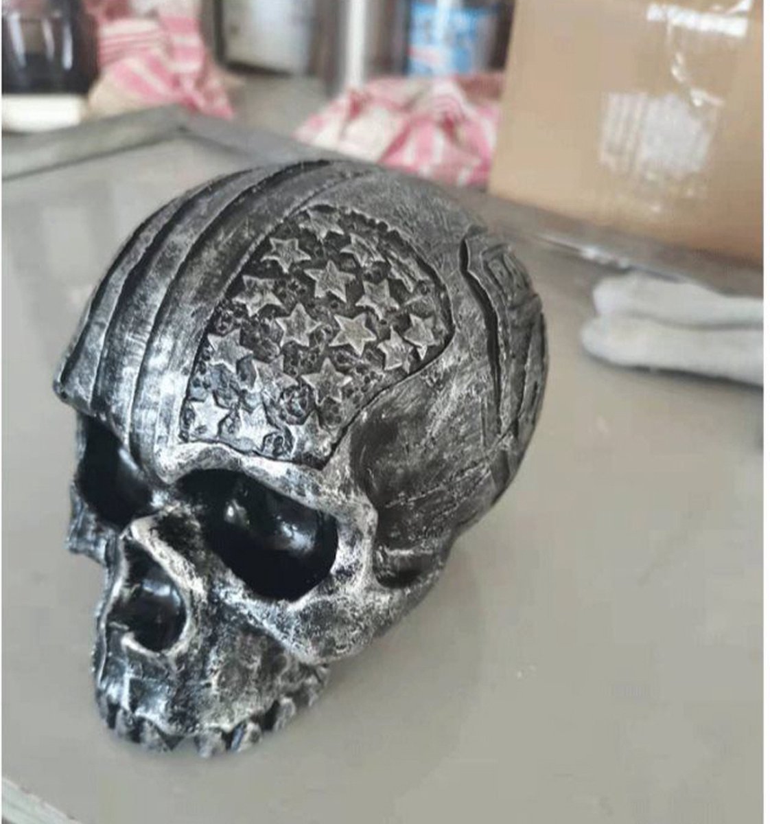 Porte-Casques tête de Mort,Support Mural pour Casque de Moto Skull