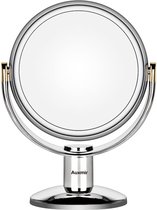 Miroir de maquillage avec grossissement 1X/10X, double face et rotatif à 360 °, miroir de table pour le Maquillage, le rasage , les Soin du visage dans le salon, bijoutier, Argent