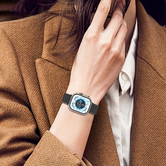 Bracelet Smartwatch en acier - Convient au bracelet en acier Apple Watch - noir - Strap-it Watchband / Wristband / Bracelet - Taille: 38 - 40 - 41mm