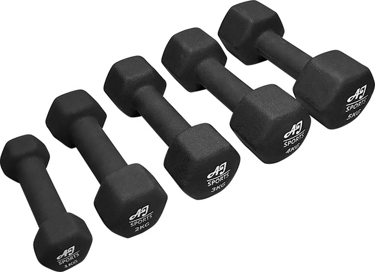 AJ-Sports Dumbells 1 kg - 2 x 1 kg dumbell - Gewichten - Dumbells set - Gewichten set - Halterset - Fitness gewichten - Krachttraining - Fitness – foto 8