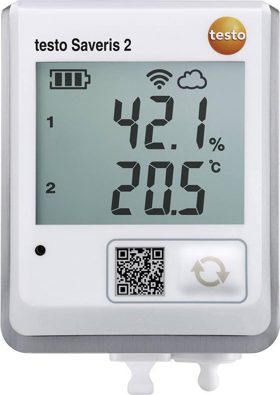 Foto: Testo 0572 2035 saveris 2 h2 multidatalogger te meten grootheid temperatuur vochtigheid 30 tot 70 c 0 tot 100 hrel