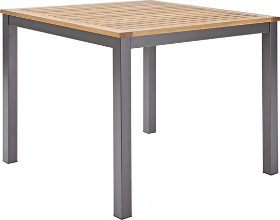 bevroren interferentie lijden NATERIAL - Tuintafel vierkant ORIS - 4 personen - houten tafel 90x90 cm -  aluminium -... | bol.com