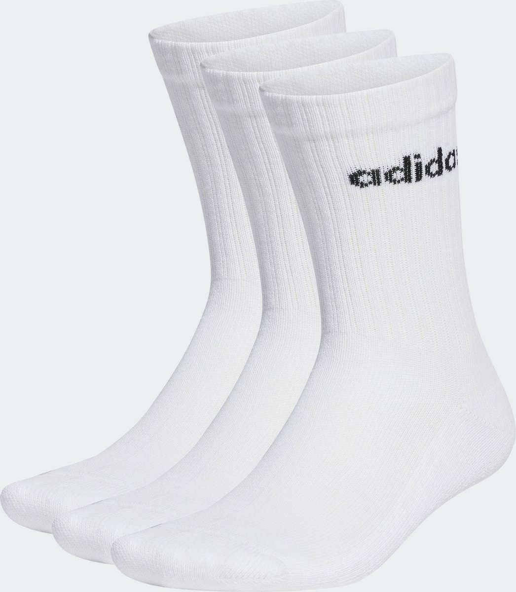 adidas Sportswear Linear Gevoerde Sokken 3 Paar - Unisex - Wit- 46-48 — cadeau in Cadeau-ideeën - foto 2