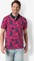 Twinlife Heren polo floral - Polo's - Duurzaam - Elastisch - Rood - M