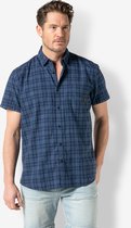 Twinlife Heren shirt plaid s.s. - Overhemden - Luchtig - Vochtabsorberend - Duurzaam - Zwart - 2XL