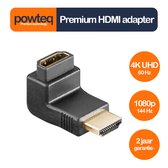 Powteq Premium - HDMI adapter - 90º naar boven - 4K UHD 60 Hz - 1080p 144 Hz - Goldplated