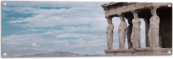 Tuinposter – Uitzicht op Parthenon Tempel in Athene, Griekenland - 120x40 cm Foto op Tuinposter (wanddecoratie voor buiten en binnen)