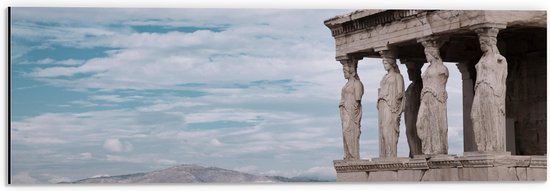 Dibond - Uitzicht op Parthenon Tempel in Athene, Griekenland - 60x20 cm Foto op Aluminium (Met Ophangsysteem)