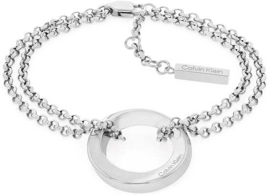 Calvin Klein CJ35000336 Dames Armband - Schakelarmband - Sieraad - Staal - Zilver - Anker - 17 cm lang