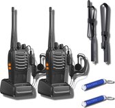 2 Multic Zaklampen & 2 BF-888S Walkie Talkies met Oortelefoons, Draagbare Signaal Boost Antenne voor Professionele en Kids Walkie Talkies