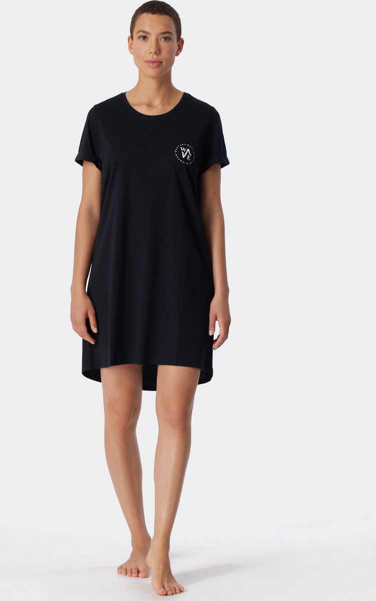 Korte mouwen nachthemden voor heren katoen nachtjas nachtkleding slaaphemd, maat: XL, kleur: duifblauw, Nachthemd, kort, duifblauw, XL