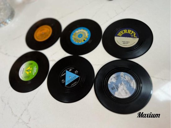 6x Vinyl platen onderzetters - LP onderzetters - Retro - Vintage