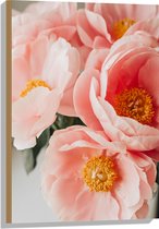 Hout - Roze Bloemenboeket - 50x75 cm - 9 mm dik - Foto op Hout (Met Ophangsysteem)