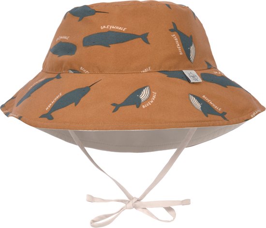 Lässig Hat Chapeau de soleil avec protection UV Splash & Fun Whale caramel, 03-06 mois. Taille 43/45