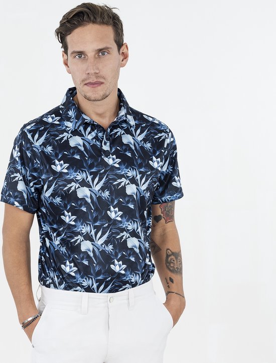 Func Factory mannen Polo navy print maat L van Func Factory — afbeelding 3