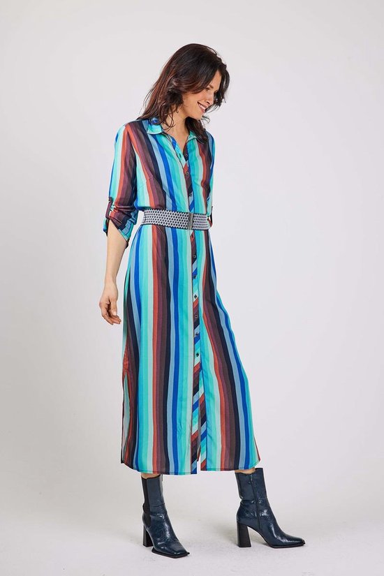 violist Verouderd kip DIDI Dames Dress Blush in Blue with Friends stripe print maat 42 | bol.com