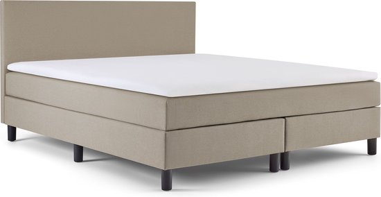 Beddenreus Comfort Box Lowen Plus vlak met gestoffeerd matras - 140 x 200 cm - grey beige