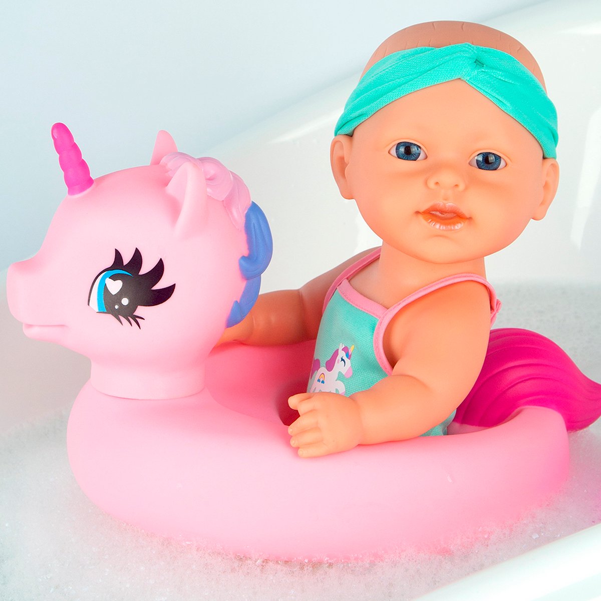 Set De Bain Poupée 5 Pièces – Maillot Rose Pois, Lunettes, Anneau, Chaussures – Pour Poupée 36-43 Cm – Dès 3 Ans