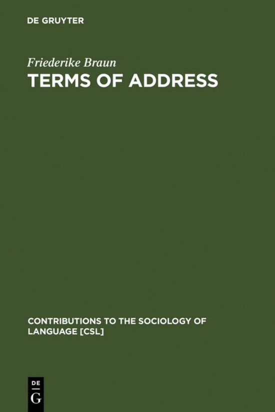 Contributions to the Sociology of Language [CSL]50- Terms of ... - cover