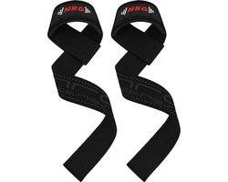 NRG fitness Lifting Straps Deluxe - Deadlift Straps - Met extra grip op de halterstang - Zwart - Krachttraining Accessoires - Powerlifting - Bodybuilding - Gym Straps - Fitness - Set