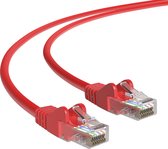 Cat 5e - U/UTP - Netwerkkabel - Patchkabel - Internetkabel - 1 Gbps - 0.5 meter - Rood - Allteq