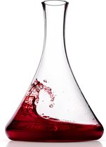 Wijnkaraf 2,2 l – voor wijn, rode wijn, roos, kristallen wijnkaraf, wijnhoorn, drinkhoorn, karaf, schenktuit – wijnbeluchter voor een betere wijnbeleving