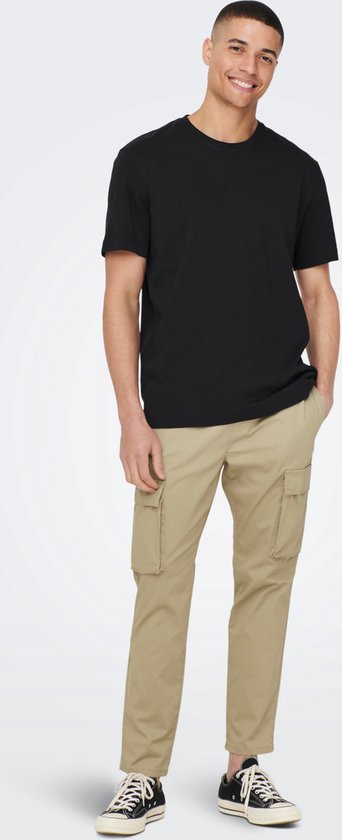 T-shirt Uomo Only & Sons - Onsmax Life Reg Ss Stitch Tee Noos - Beige