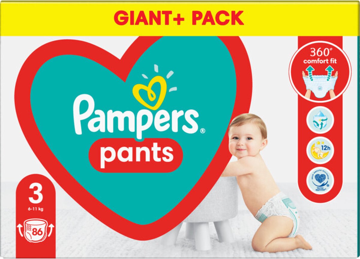 Goedkoopste Pampers Baby-Dry Pants Luierbroekjes - Maat 3 (6-11 kg) - 86 stuks - Mega Pack