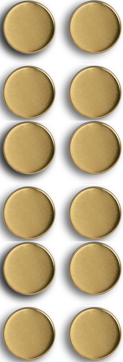 Zeller Magneten - extra sterk - 12x stuks - goud - 2 cm - voor whiteboard en koelkast