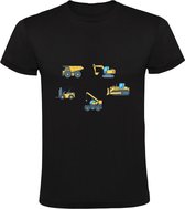 Landbouw voertuigen Kinder T-shirt 104 | graafmachine | heftruck | bulldozer