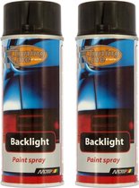 Voordeelverpakking: MoTip Backlight Transparant Spray Spuitbus Zwart 400ml - 2 stuks
