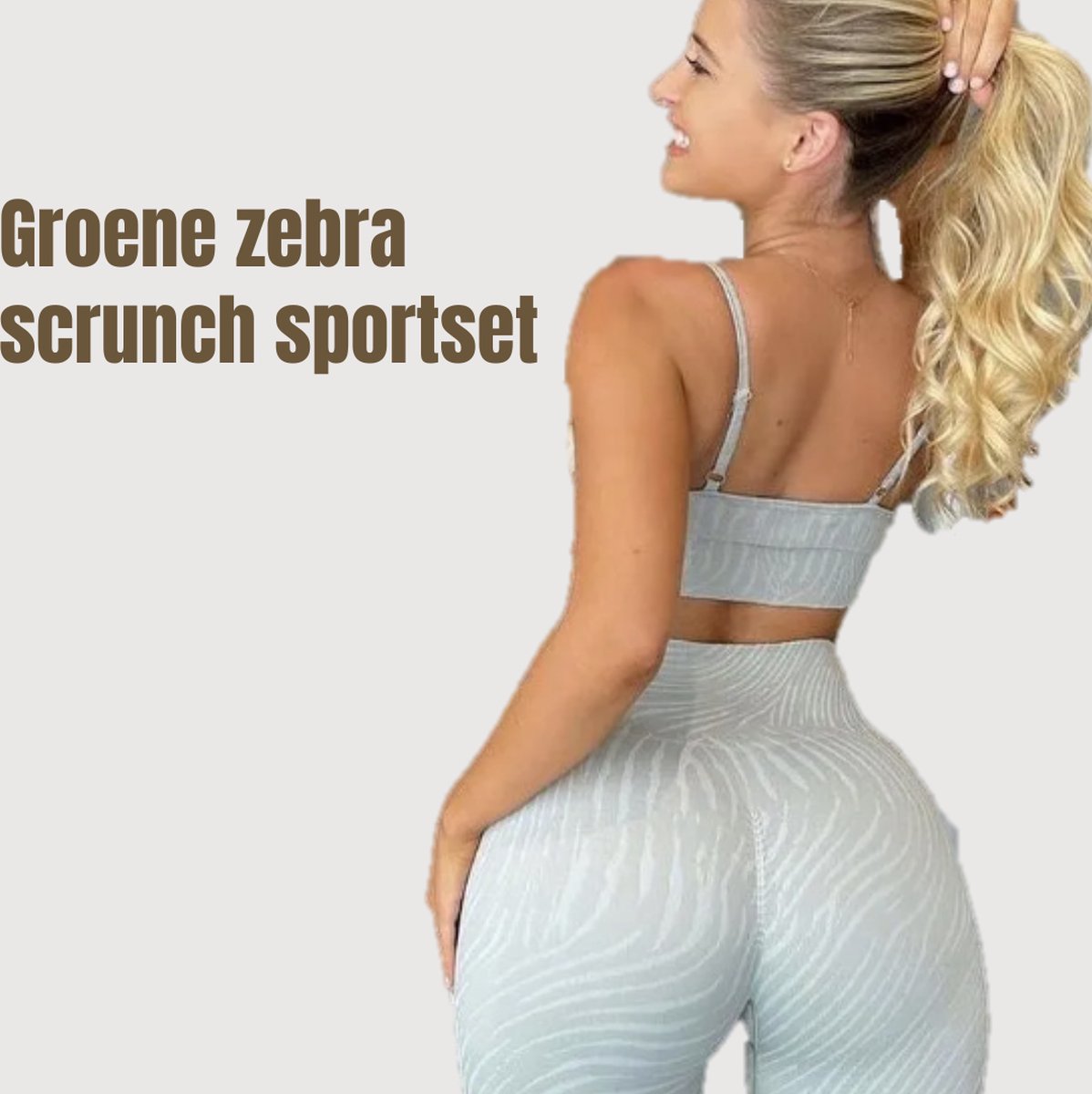 Sportchic - Sportoutfit - Sportkleding Set Dames - Squat proof - Fitness legging + Sport BH - Yoga Kleding - Sport Top - Fitness Legging - Fitness Kleding Set Voor Dames – Groen - M