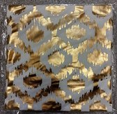 Kussenhoes - gold - wit met goud