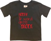 Shirt Aankondiging zwangerschap Ik word grote broer | korte mouw | Zwart/rood | maat 110/116 zwangerschap aankondiging bekendmaking Baby big bro brother