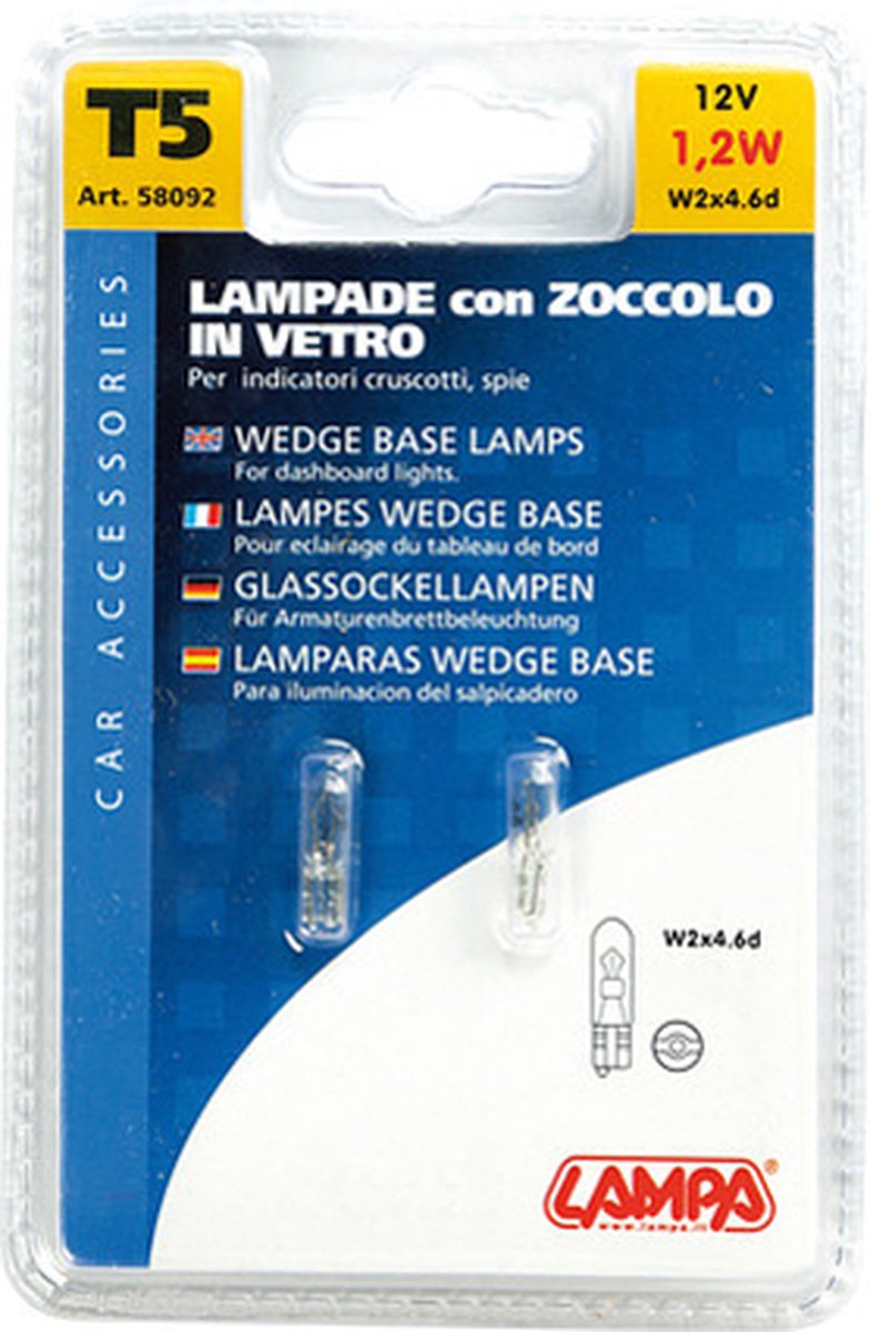 Wedge base lamp 12V 1,2W
