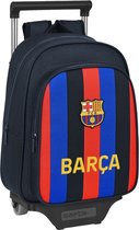 FC Barcelona - Sac à dos scolaire à Roues - Sac à dos Trolley - Blauw