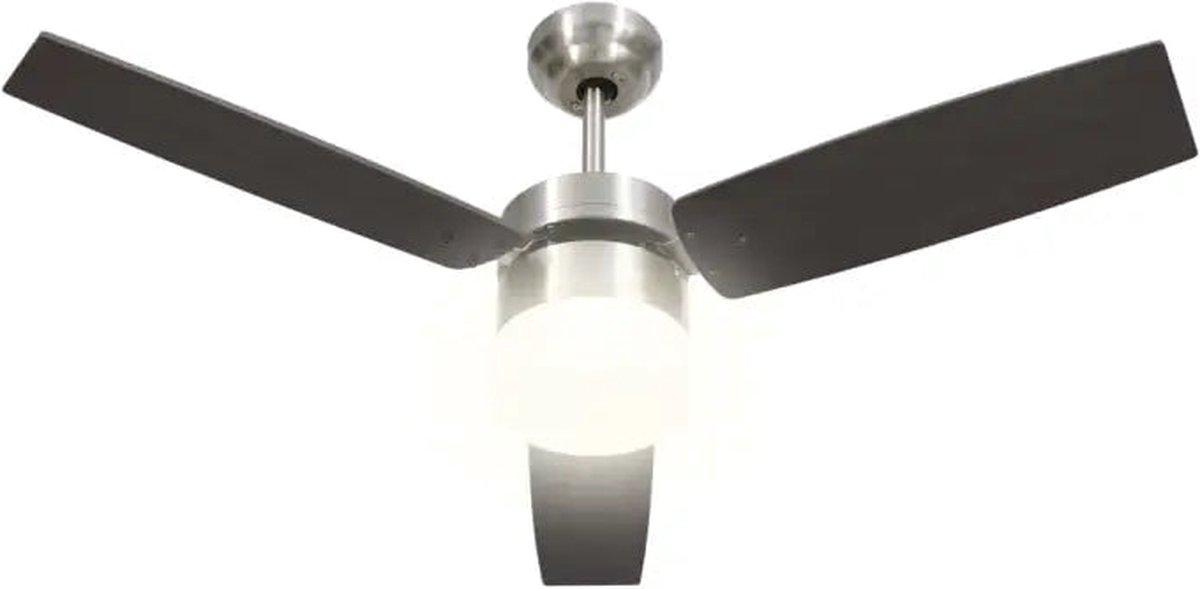 VDXL Plafondventilator met lamp afstandsbediening 108 cm donkerbruin